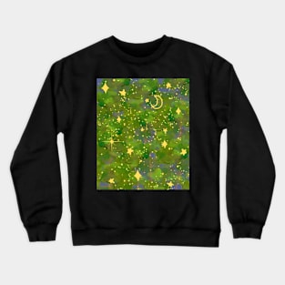 Starry night in forest Crewneck Sweatshirt